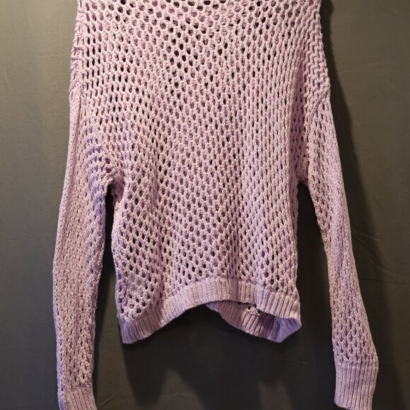Lilac Open Knit Sweater by Hooked Up - Size Large - Picture 3 of 6